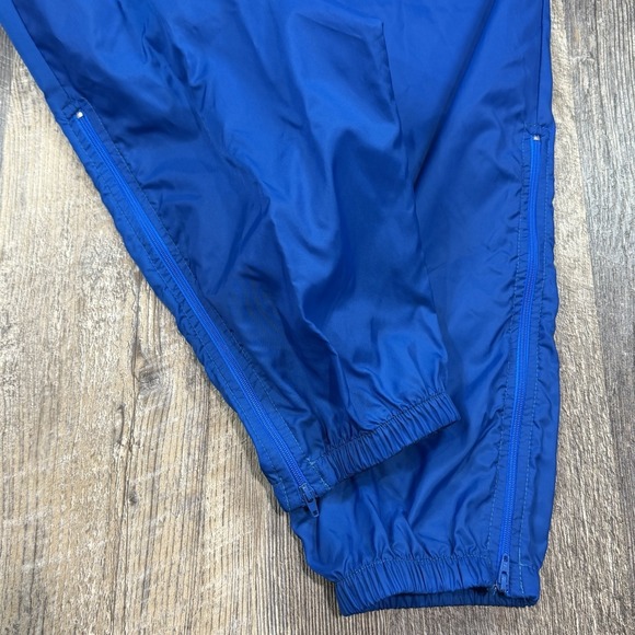 Nike Y2K Track Pants Mens L Blue Nylon Windbreaker Joggers Zip Ankle Leg Swoosh - Picture 3 of 13